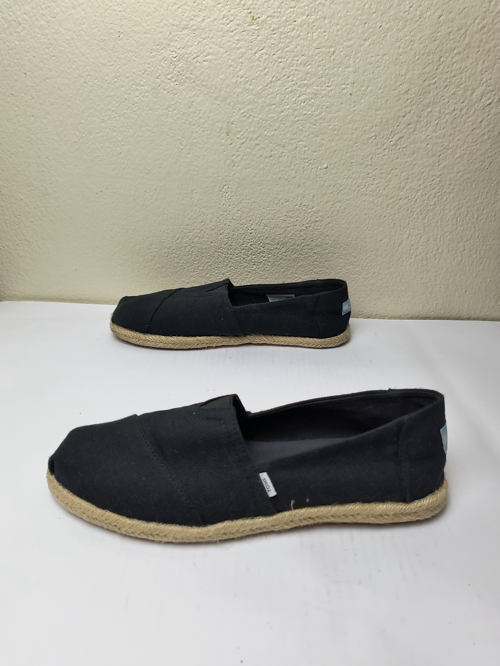 Toms Alpargara Rope 9 Black Canvas Slip-On Espadrilles
